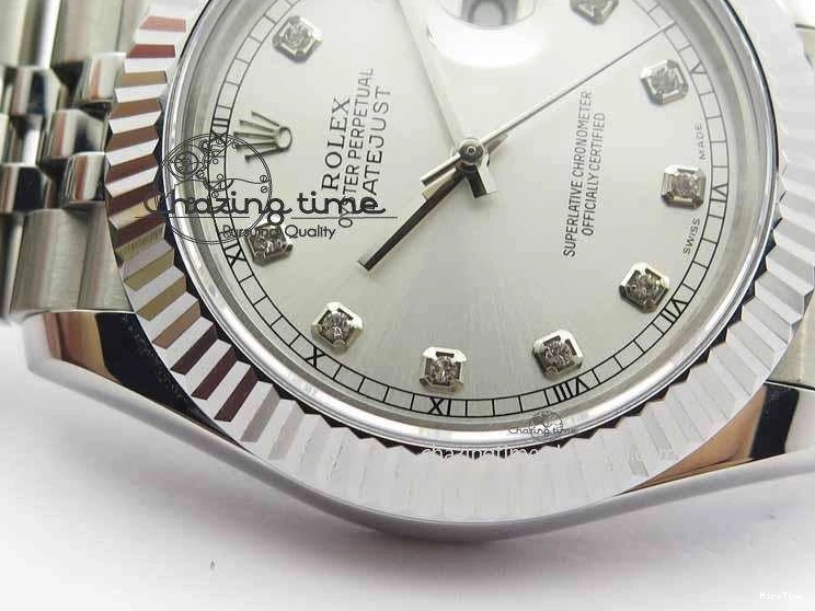 MiroTime 0326 DateJust II 41mm BP Maker Best Edition Silver Diamonds Dial On New Version Jubilee Bracelet A Reliable 3623